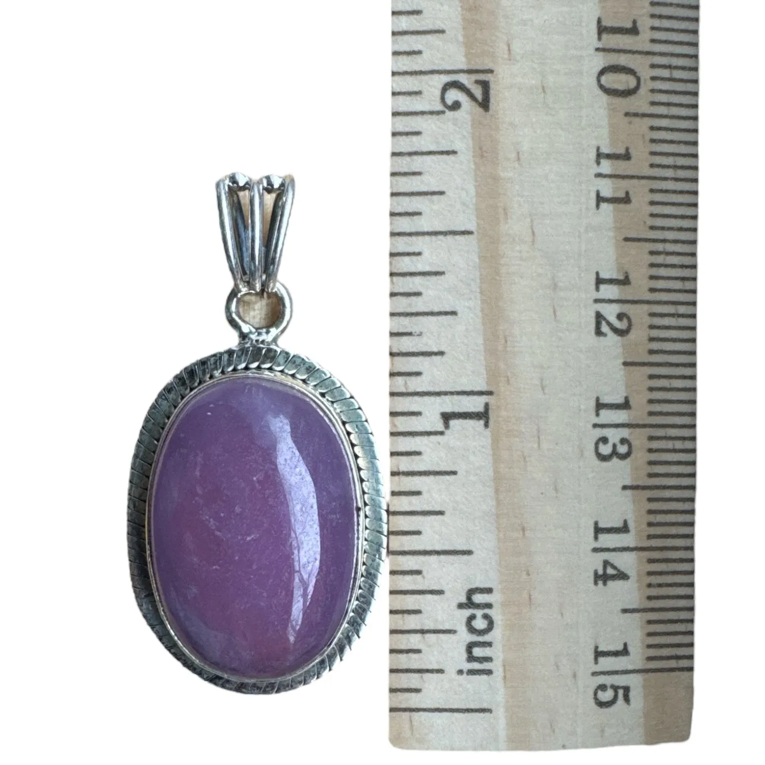 Lavender Jade Solid 925 Sterling Silver Pendant