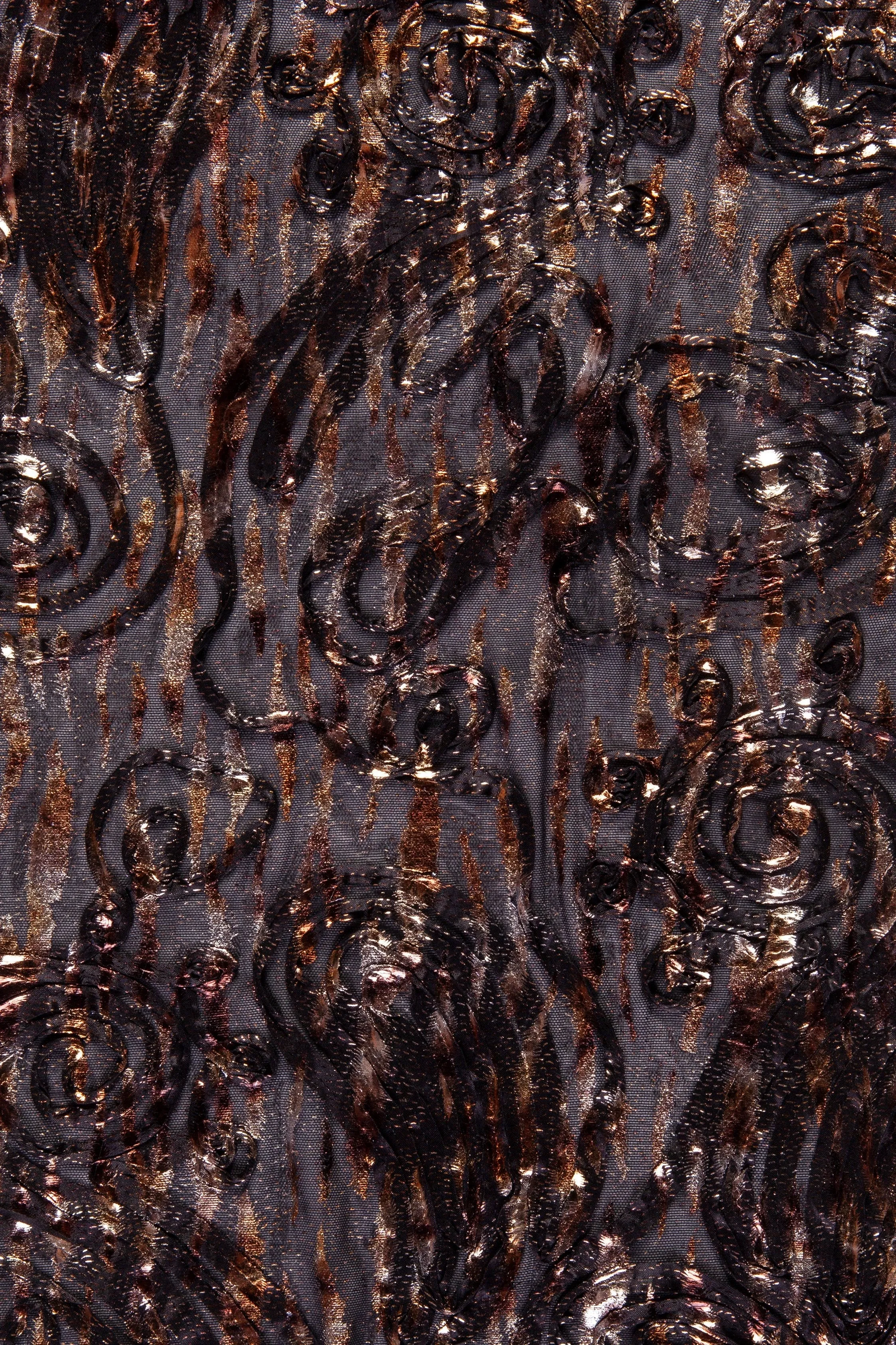 Leopard Pattern Corded Foil Print Knitted Fabric