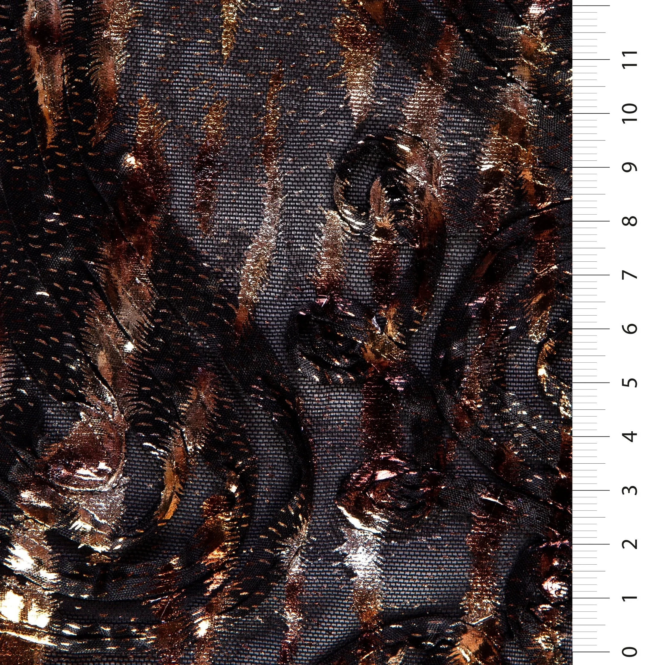 Leopard Pattern Corded Foil Print Knitted Fabric