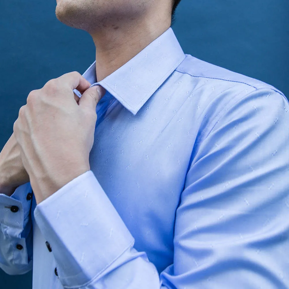 Light Blue Floral Dress Shirt | The Lotus
