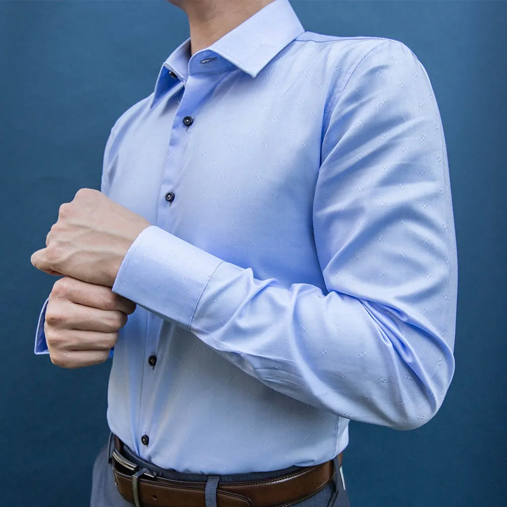 Light Blue Floral Dress Shirt | The Lotus
