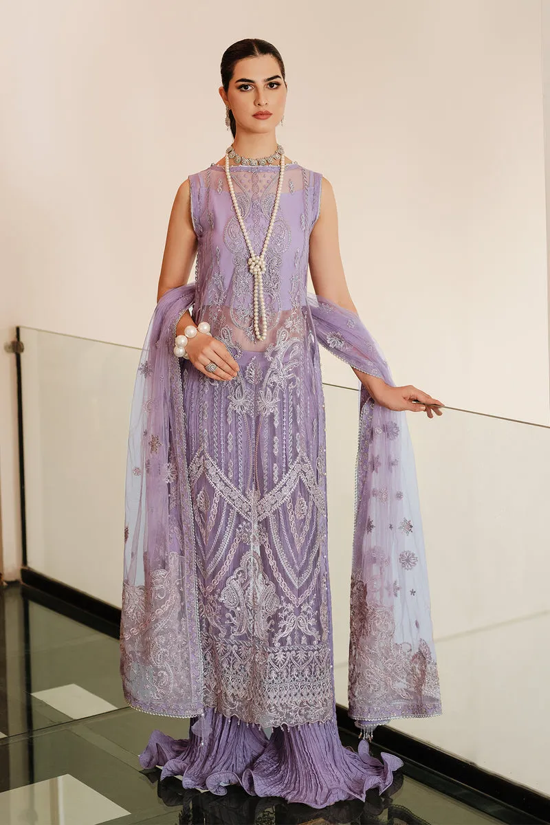 Lilac Heavily Embellished Pakistani Long Kameez Wedding Dress