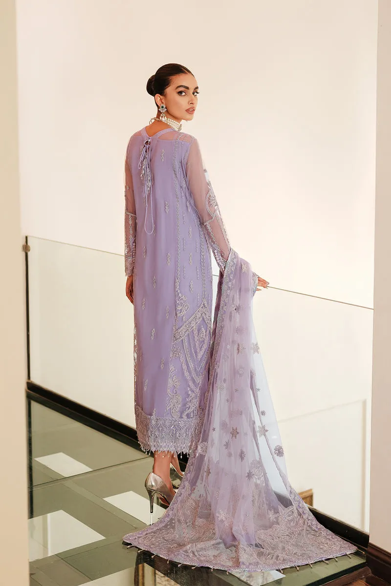 Lilac Heavily Embellished Pakistani Long Kameez Wedding Dress