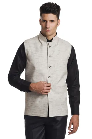 Linen Blend Beige Modi Nehru Jacket