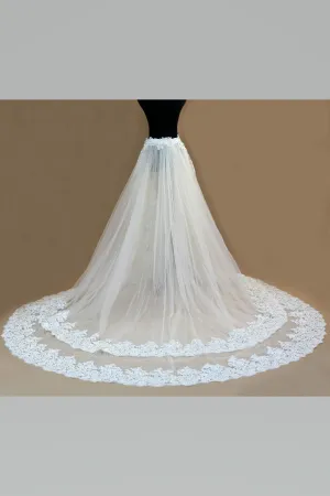 Long Lace Detachable Wedding Train Tulle Wedding Skirt