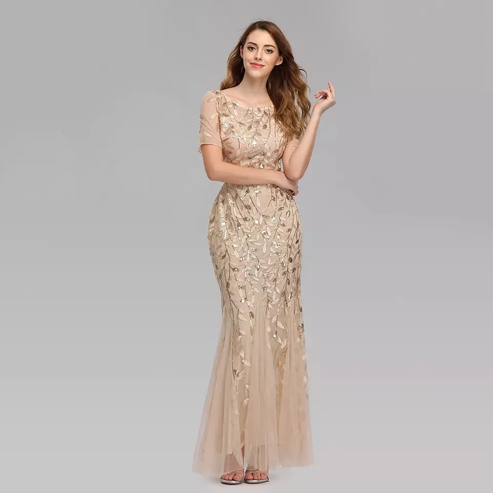 Long Mermaid Sequin Gown