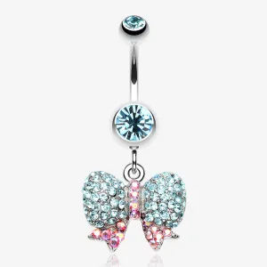 Lovely Sparkle Bow-Tie Belly Button Ring