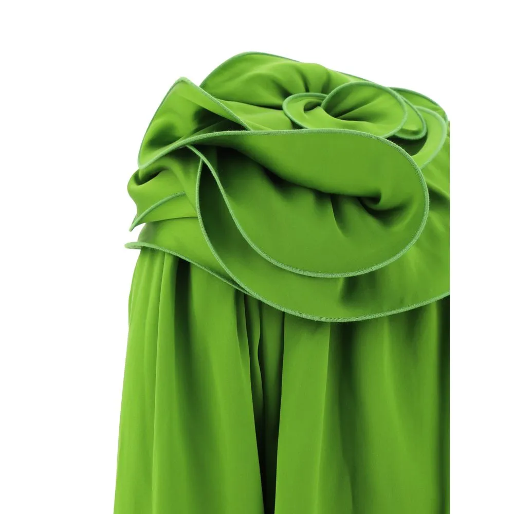 Magda Butrym Women Green Blouse Silk Knotted Ties Long Sleeve Casual Shirt IT 36