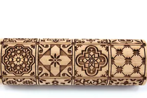 Majolica Embossed Rolling Pin, Clay Stamp, Textured Cookie,Clay Stamp, Baking Gift, Shortbread Sugar Cookie