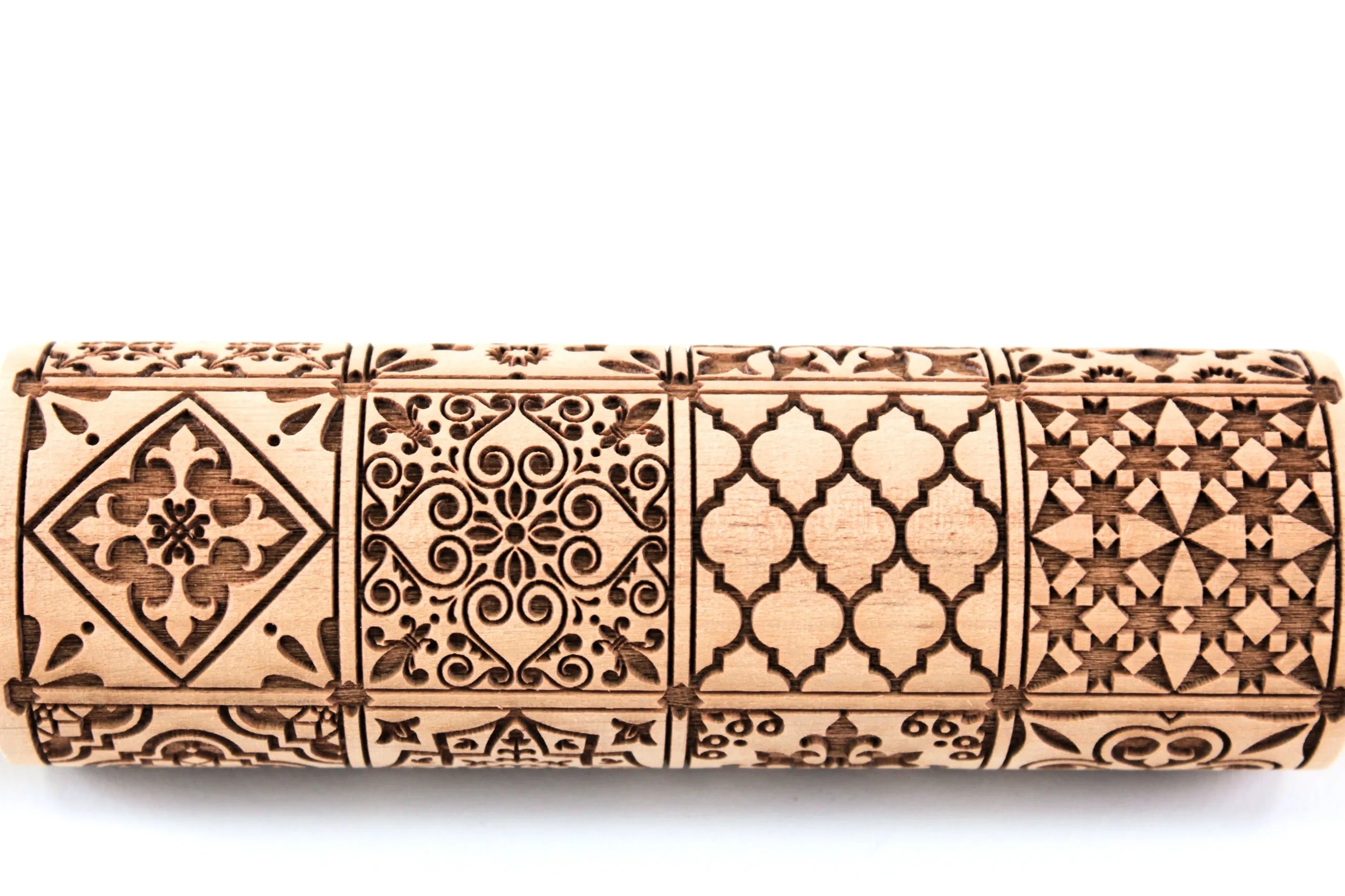 Majolica Embossed Rolling Pin, Clay Stamp, Textured Cookie,Clay Stamp, Baking Gift, Shortbread Sugar Cookie