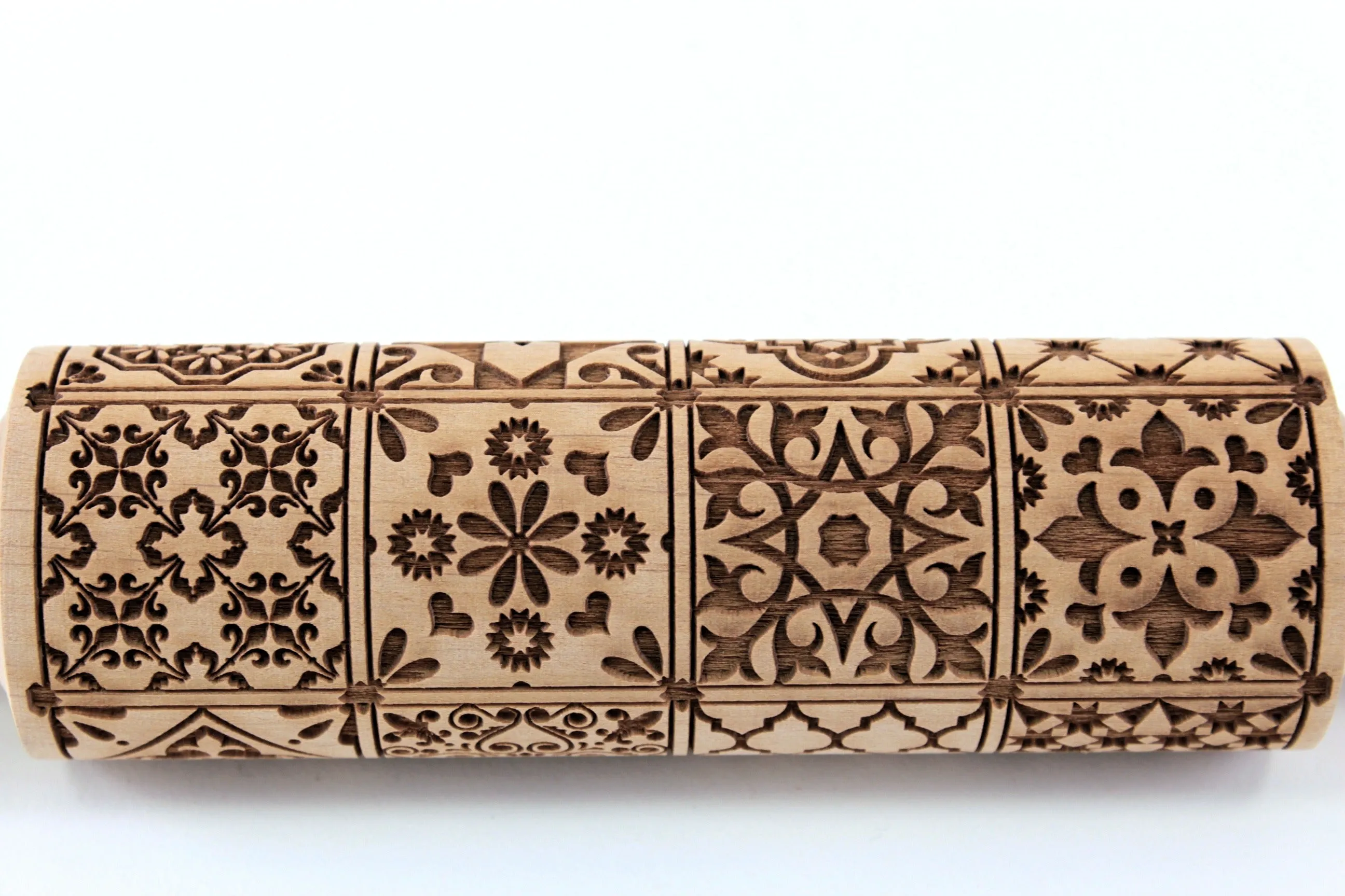 Majolica Embossed Rolling Pin, Clay Stamp, Textured Cookie,Clay Stamp, Baking Gift, Shortbread Sugar Cookie
