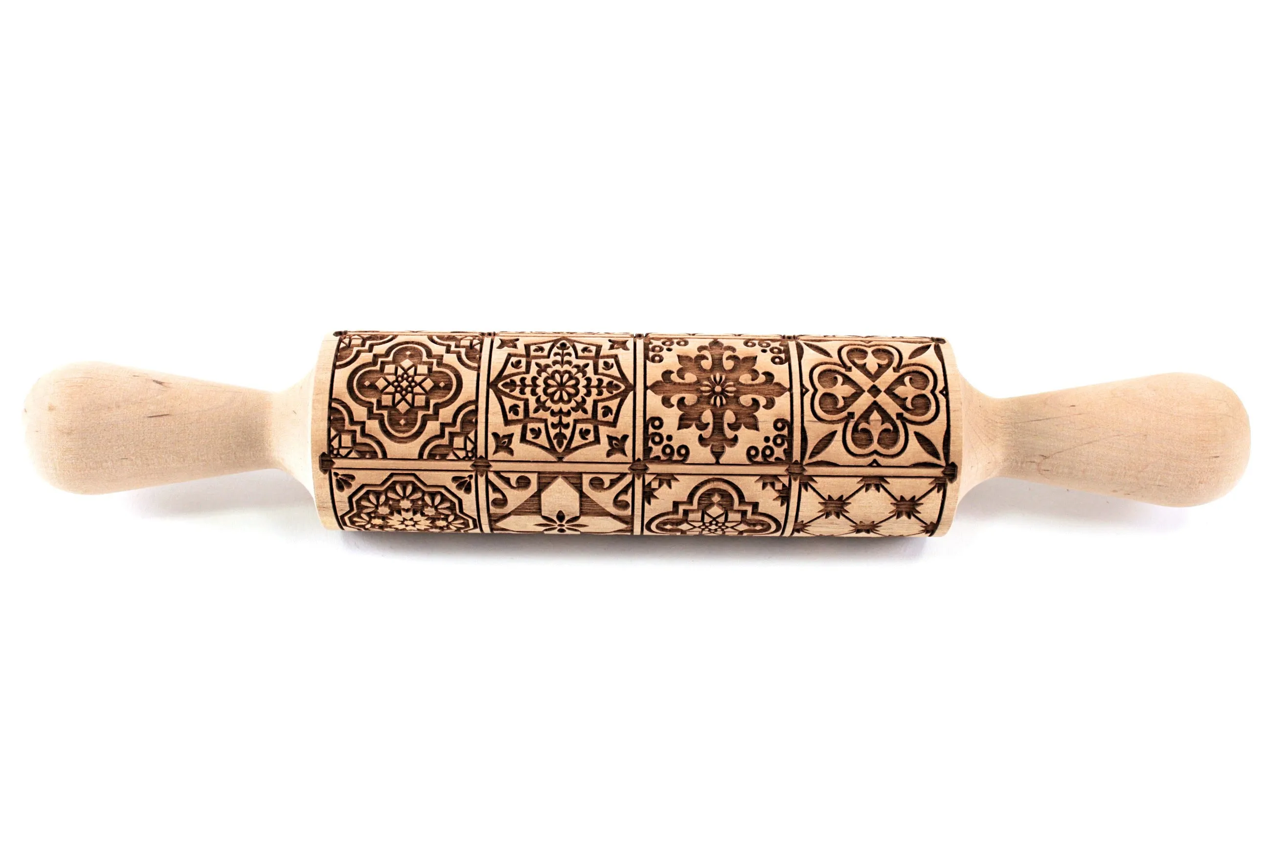Majolica Embossed Rolling Pin, Clay Stamp, Textured Cookie,Clay Stamp, Baking Gift, Shortbread Sugar Cookie