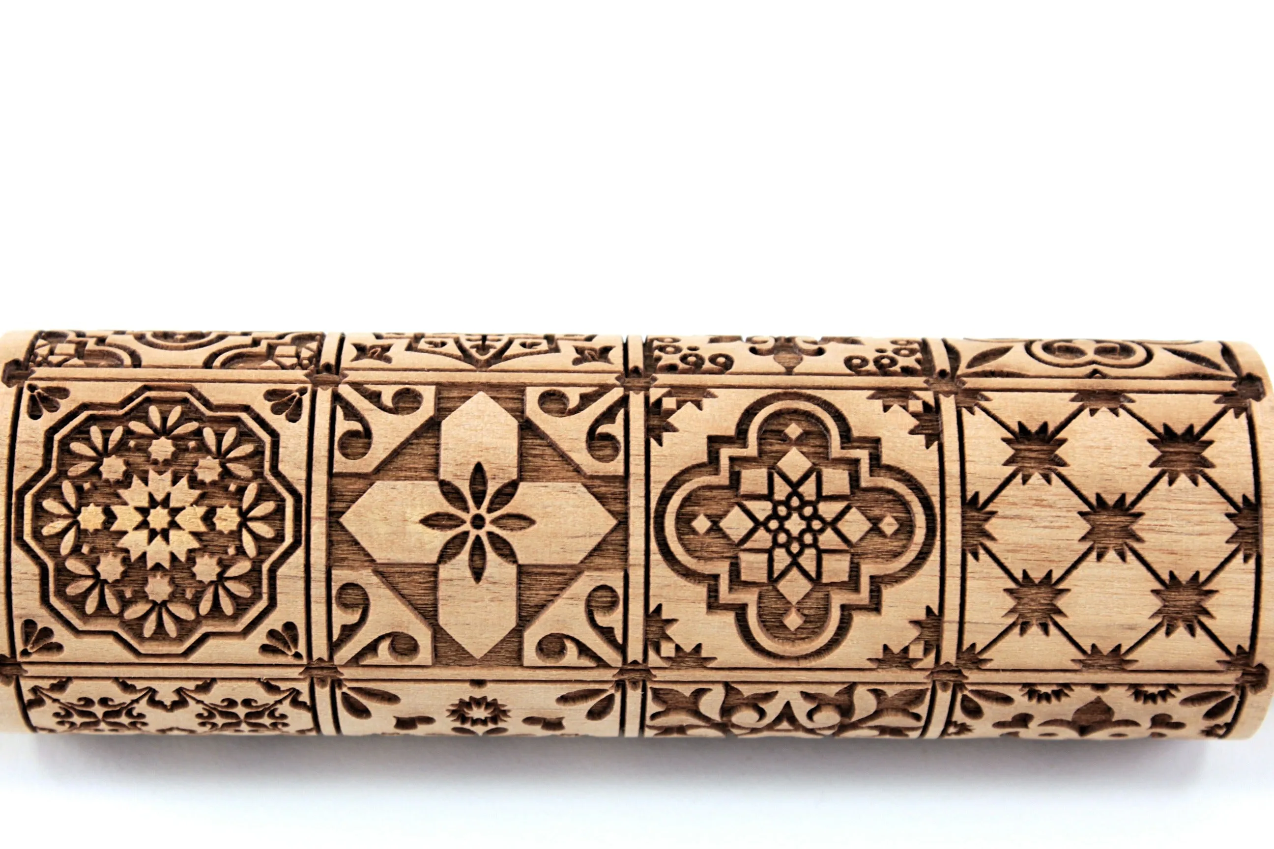 Majolica Embossed Rolling Pin, Clay Stamp, Textured Cookie,Clay Stamp, Baking Gift, Shortbread Sugar Cookie
