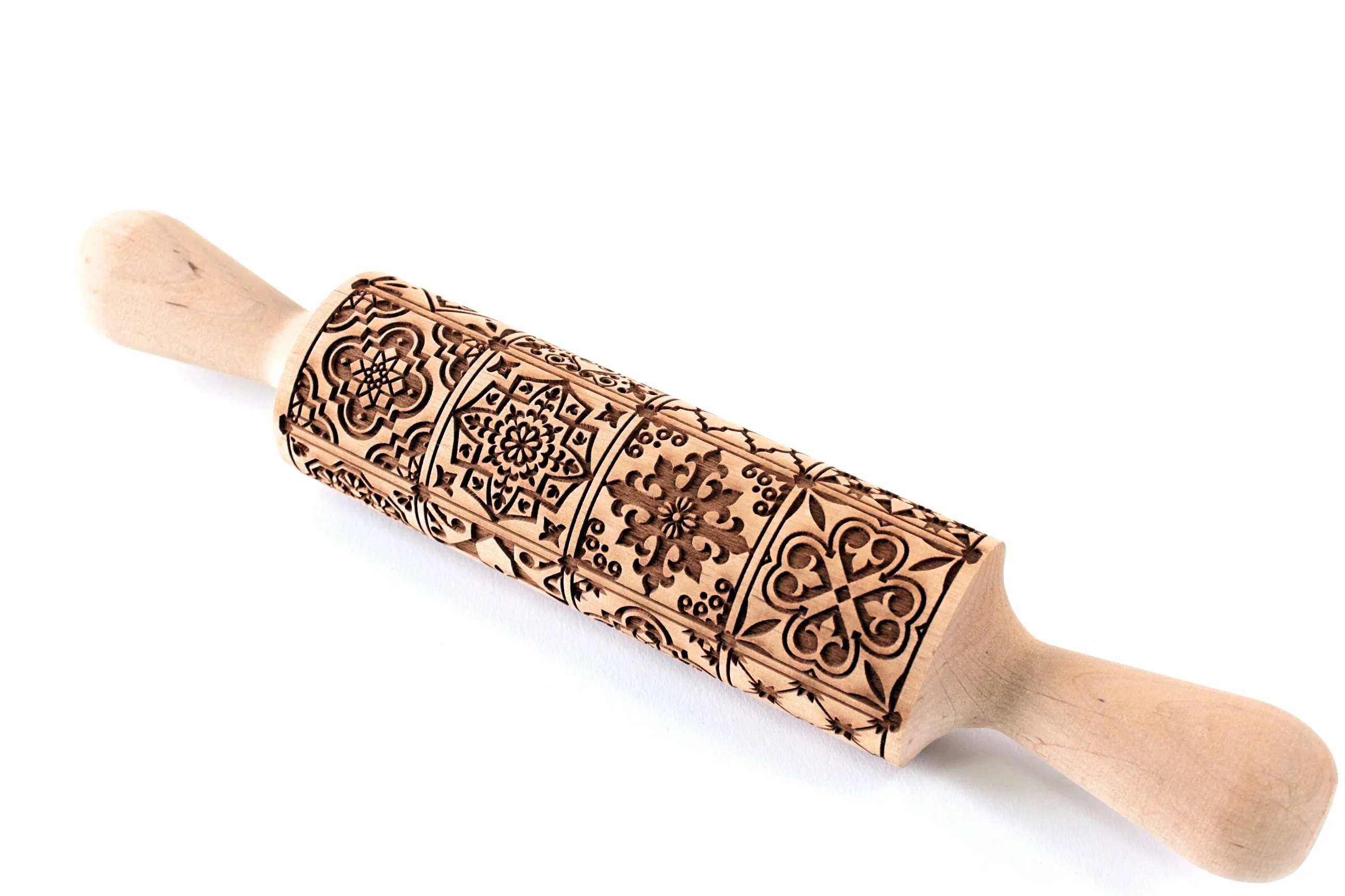 Majolica Embossed Rolling Pin, Clay Stamp, Textured Cookie,Clay Stamp, Baking Gift, Shortbread Sugar Cookie