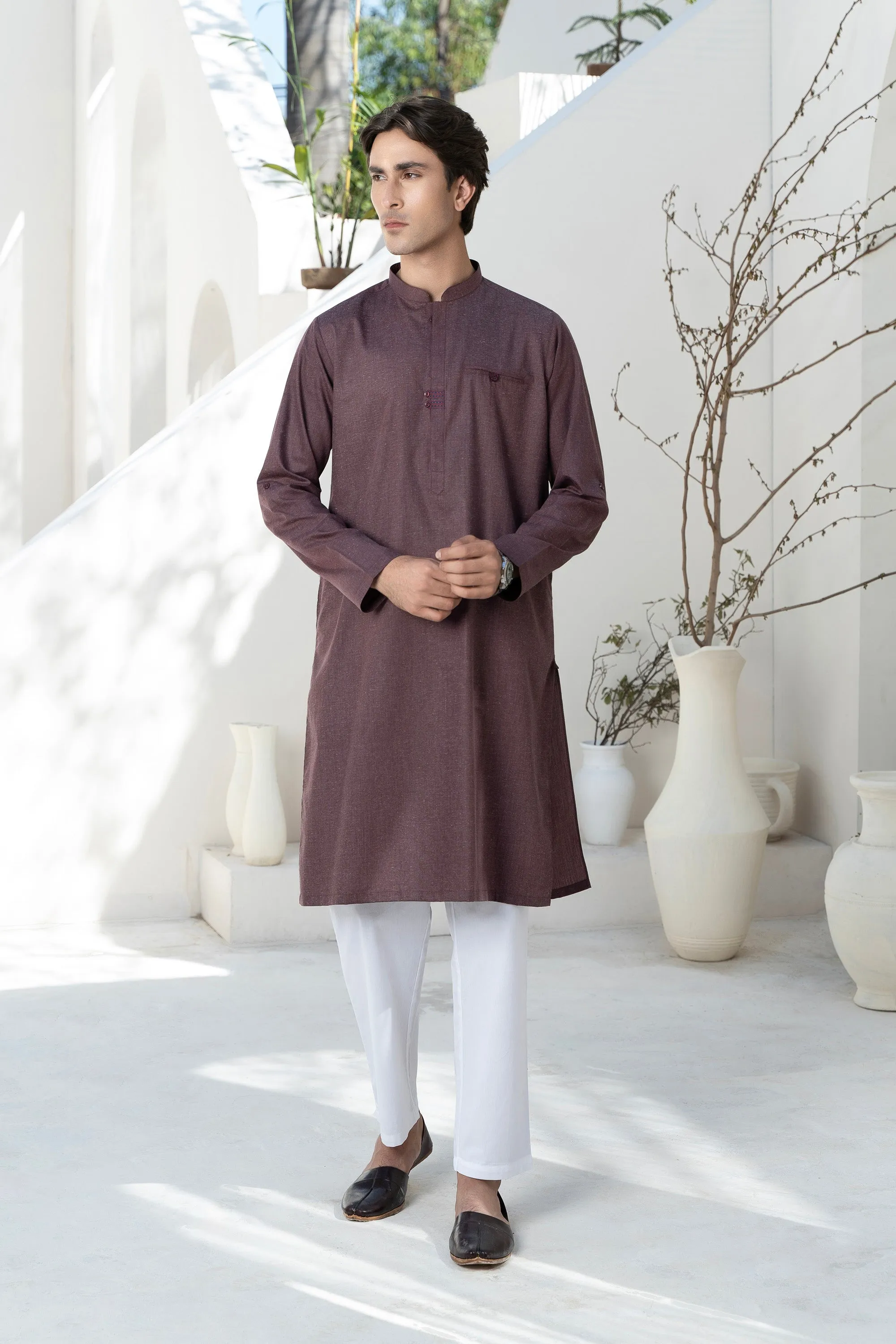Maroon Gents' Kurta