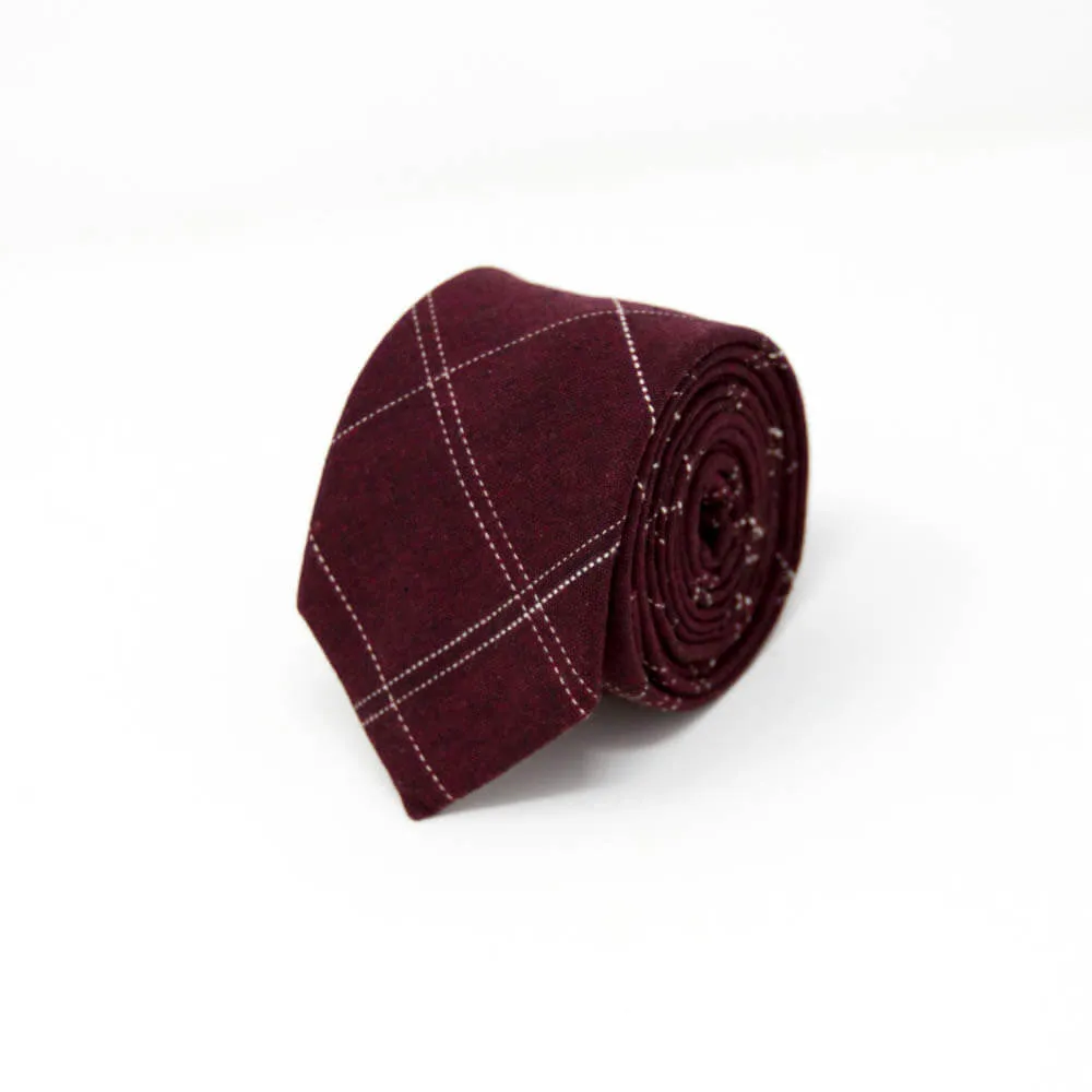 Maroon Plaid Tie