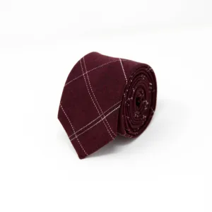 Maroon Plaid Tie