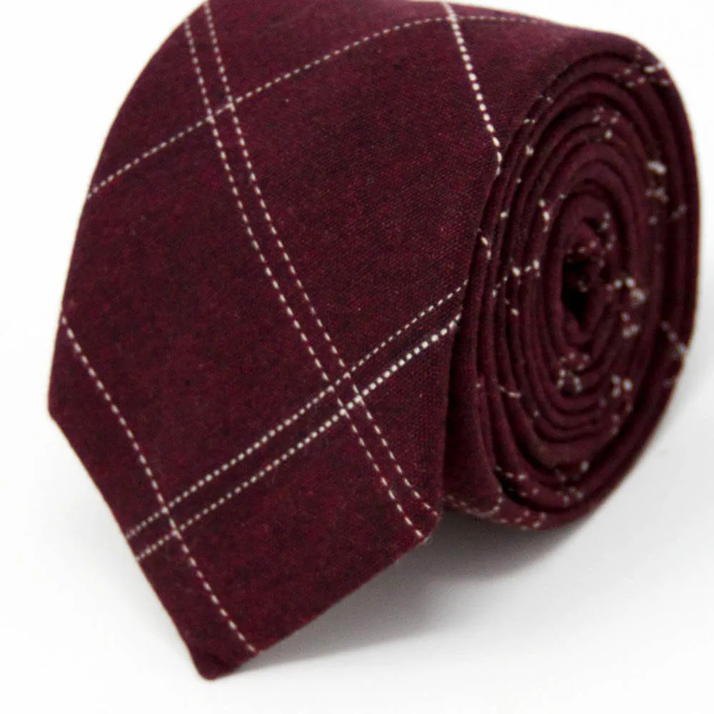 Maroon Plaid Tie