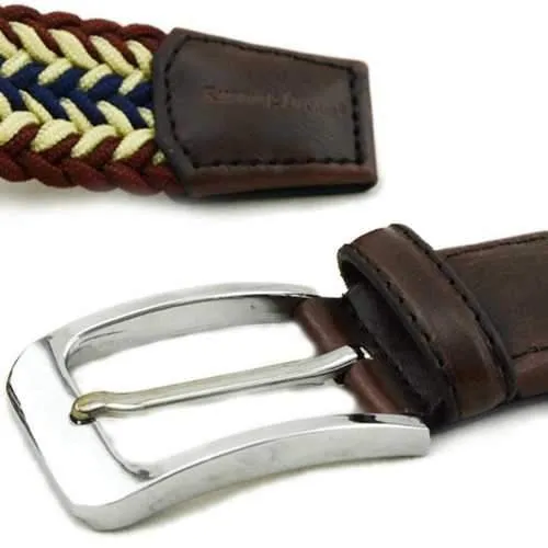 Men Women Unisex Casual Woven Braided Stretch Elastic Belt Waistband