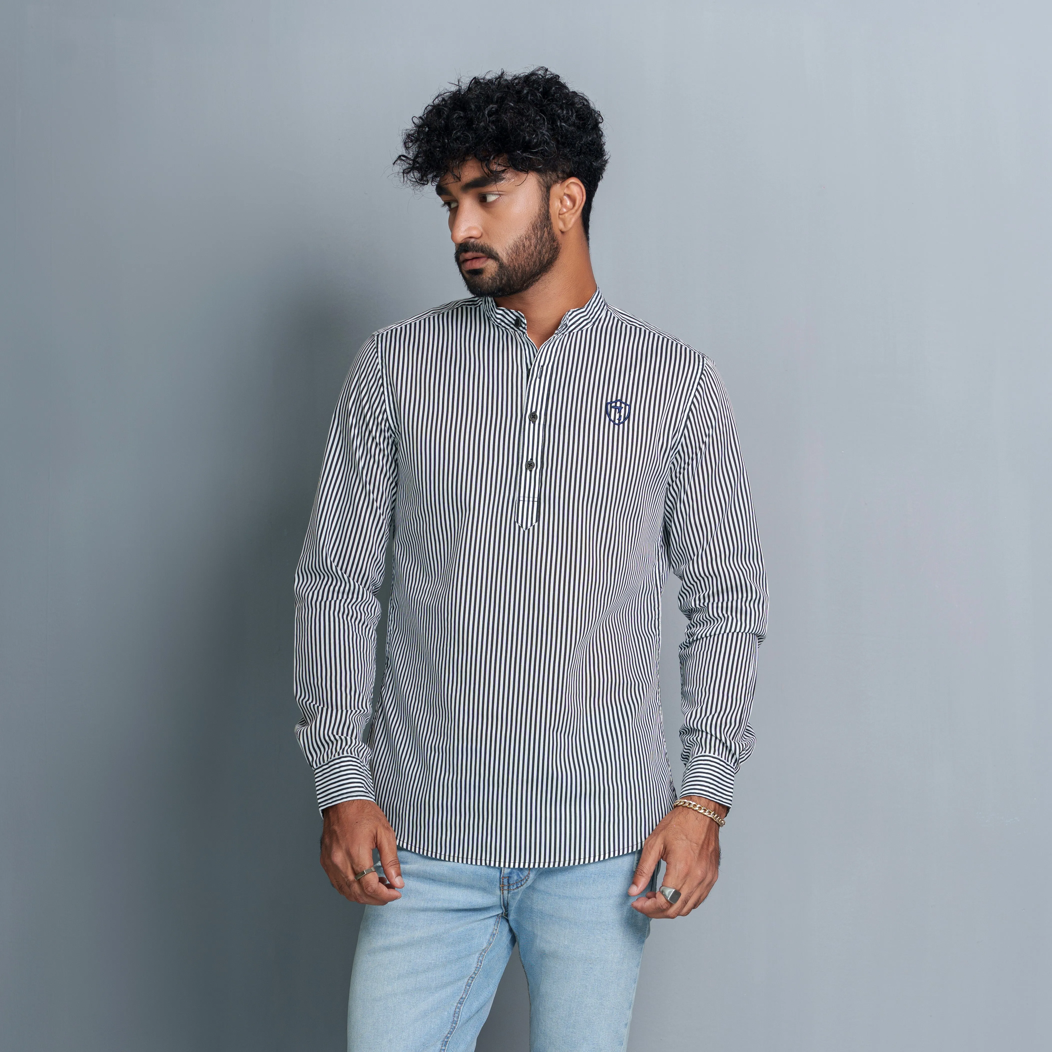Mens Black Stripe Shirt
