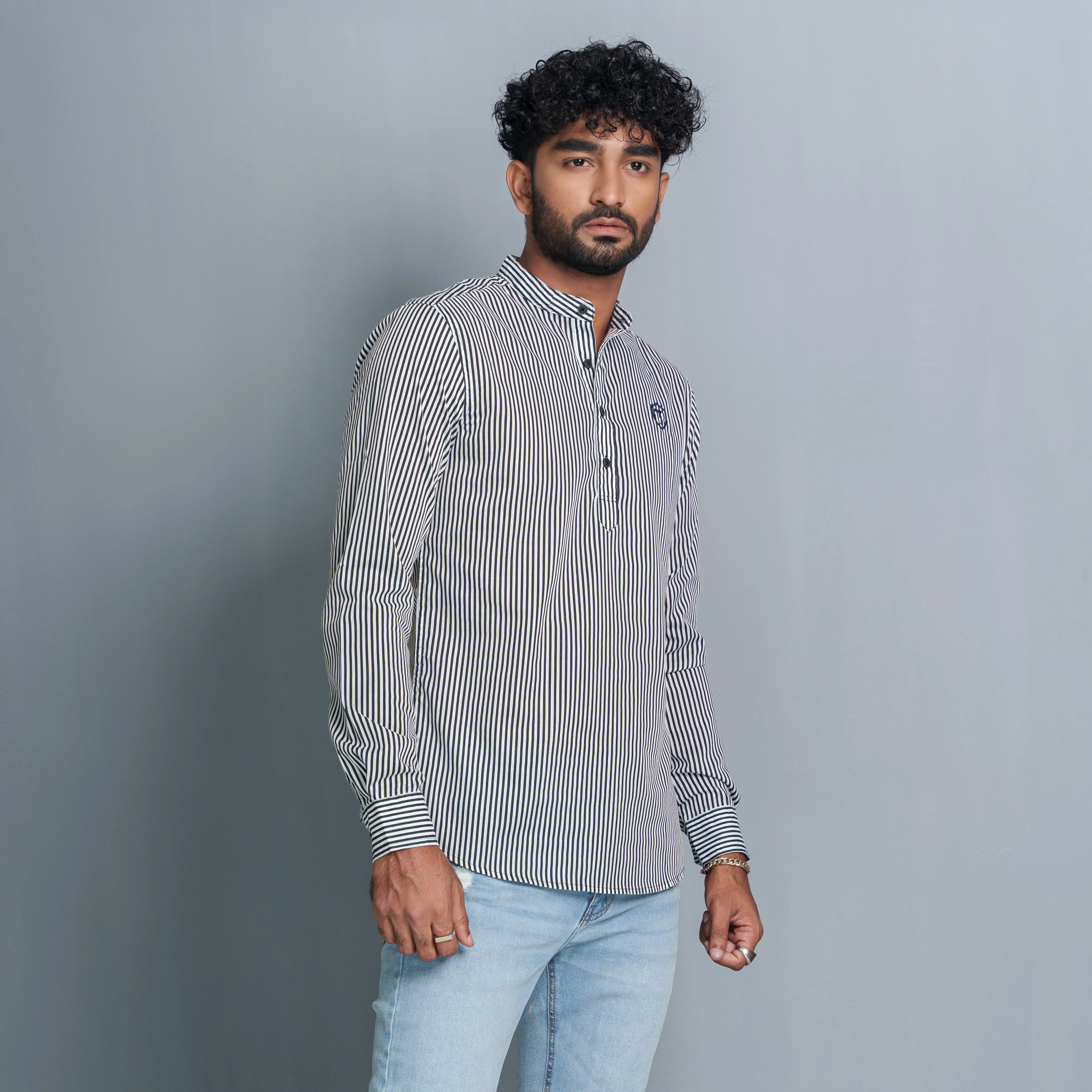 Mens Black Stripe Shirt