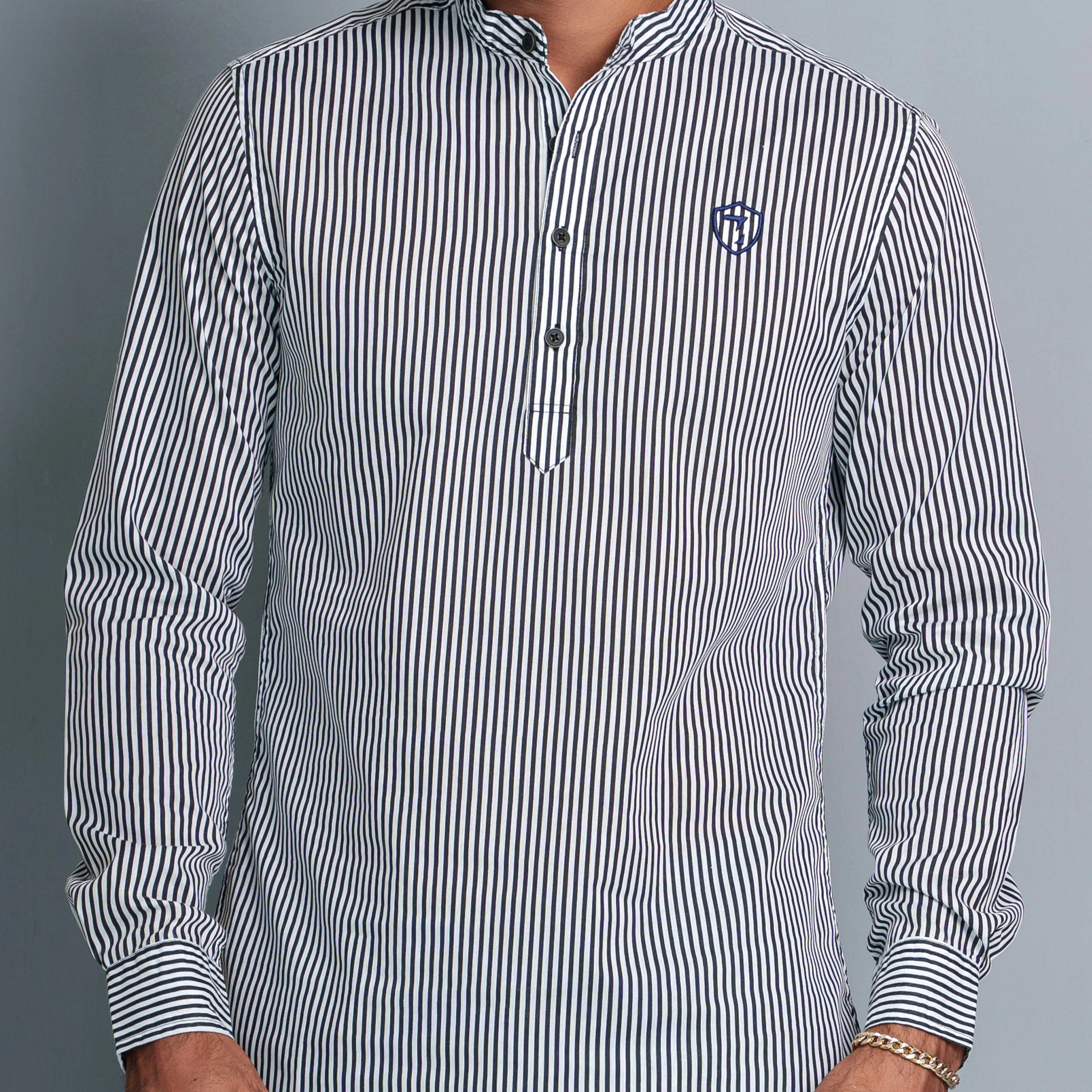 Mens Black Stripe Shirt