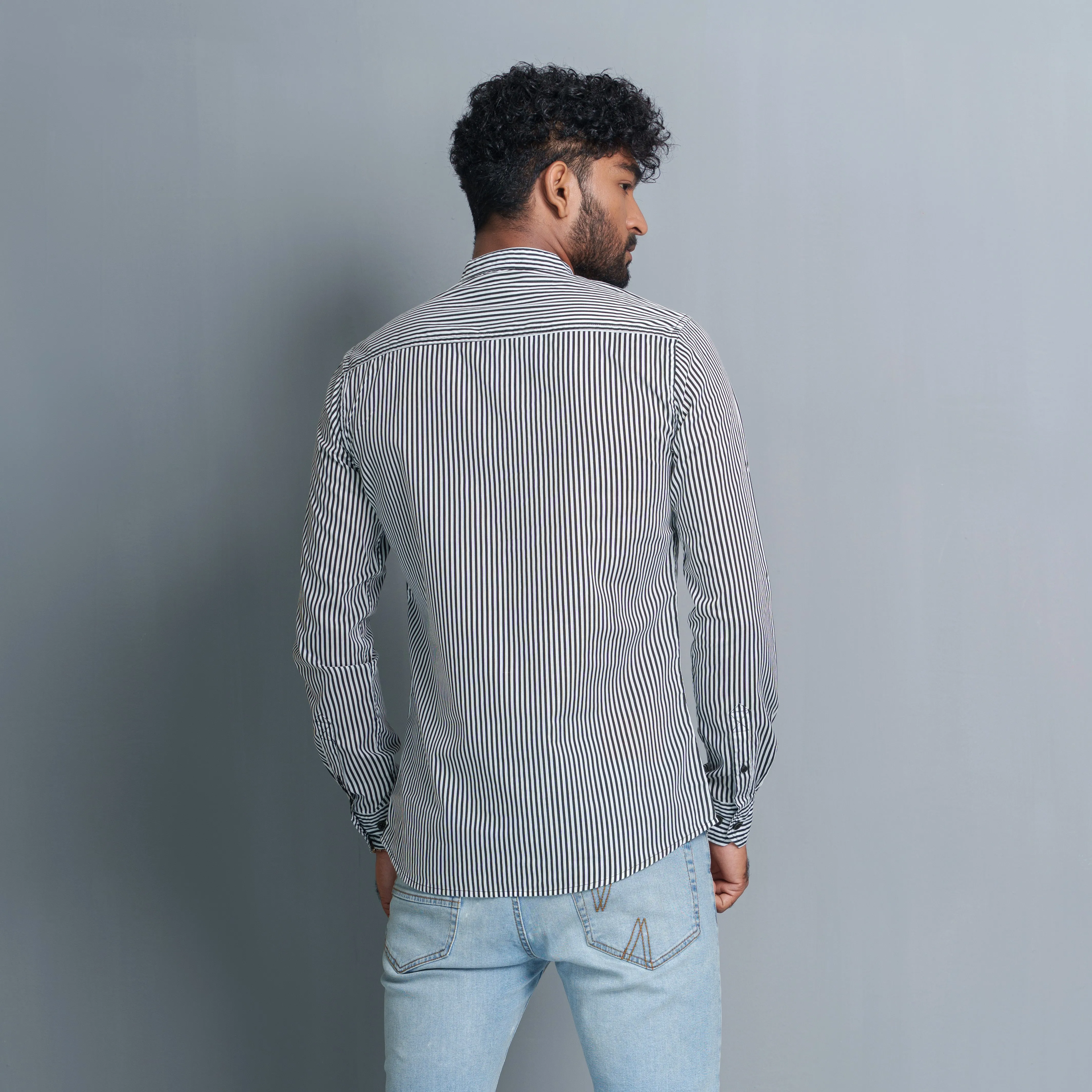 Mens Black Stripe Shirt