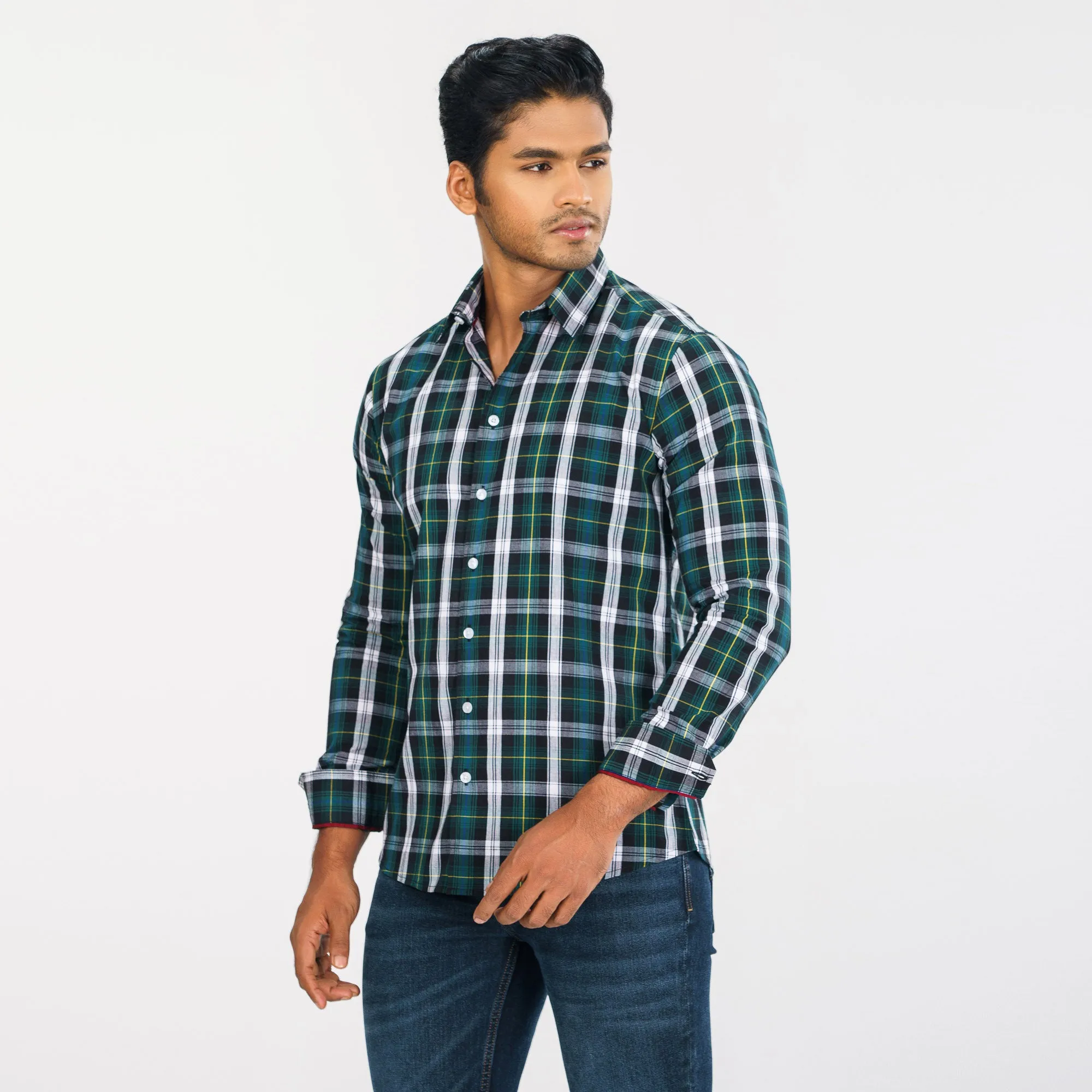 Mens Green Check Shirt