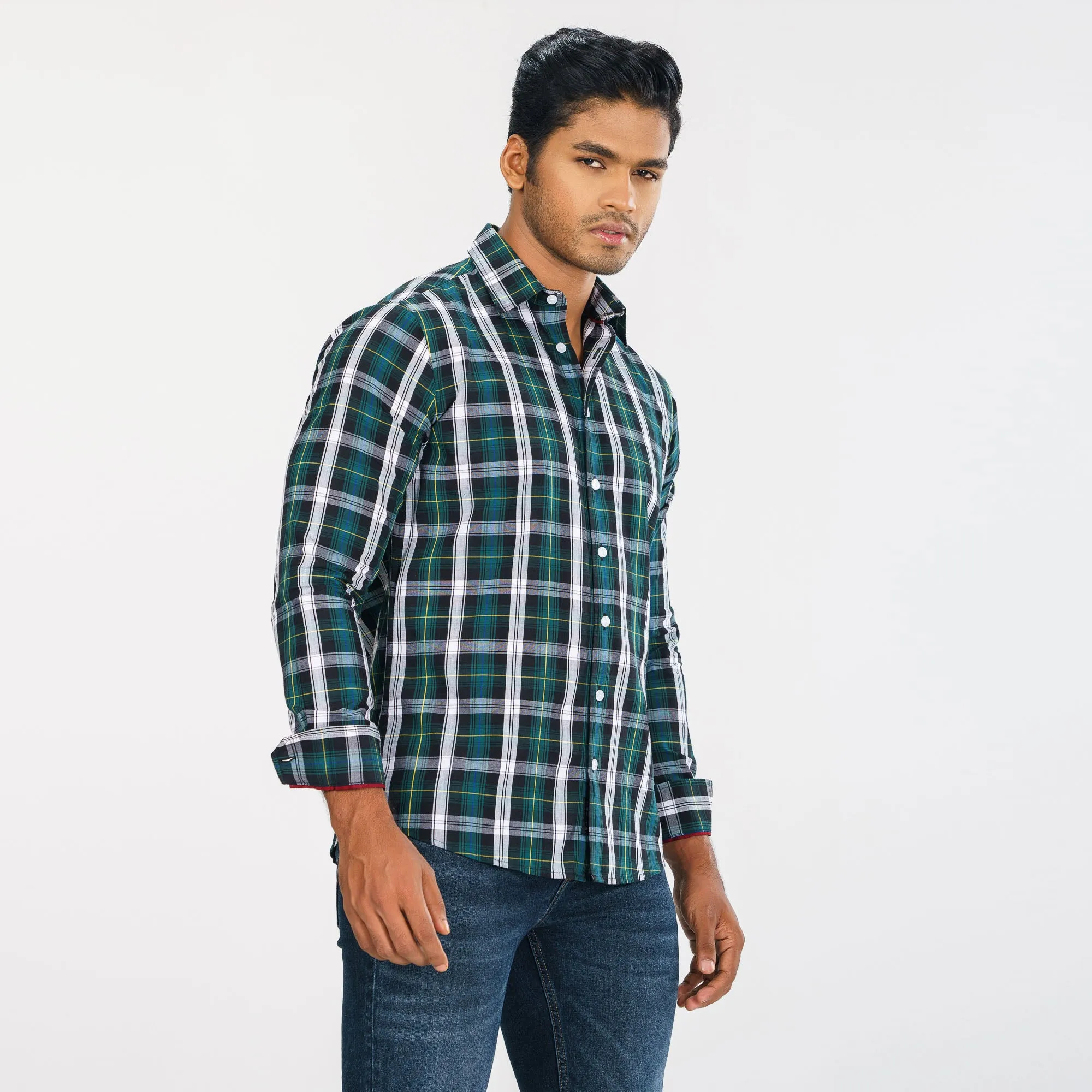 Mens Green Check Shirt