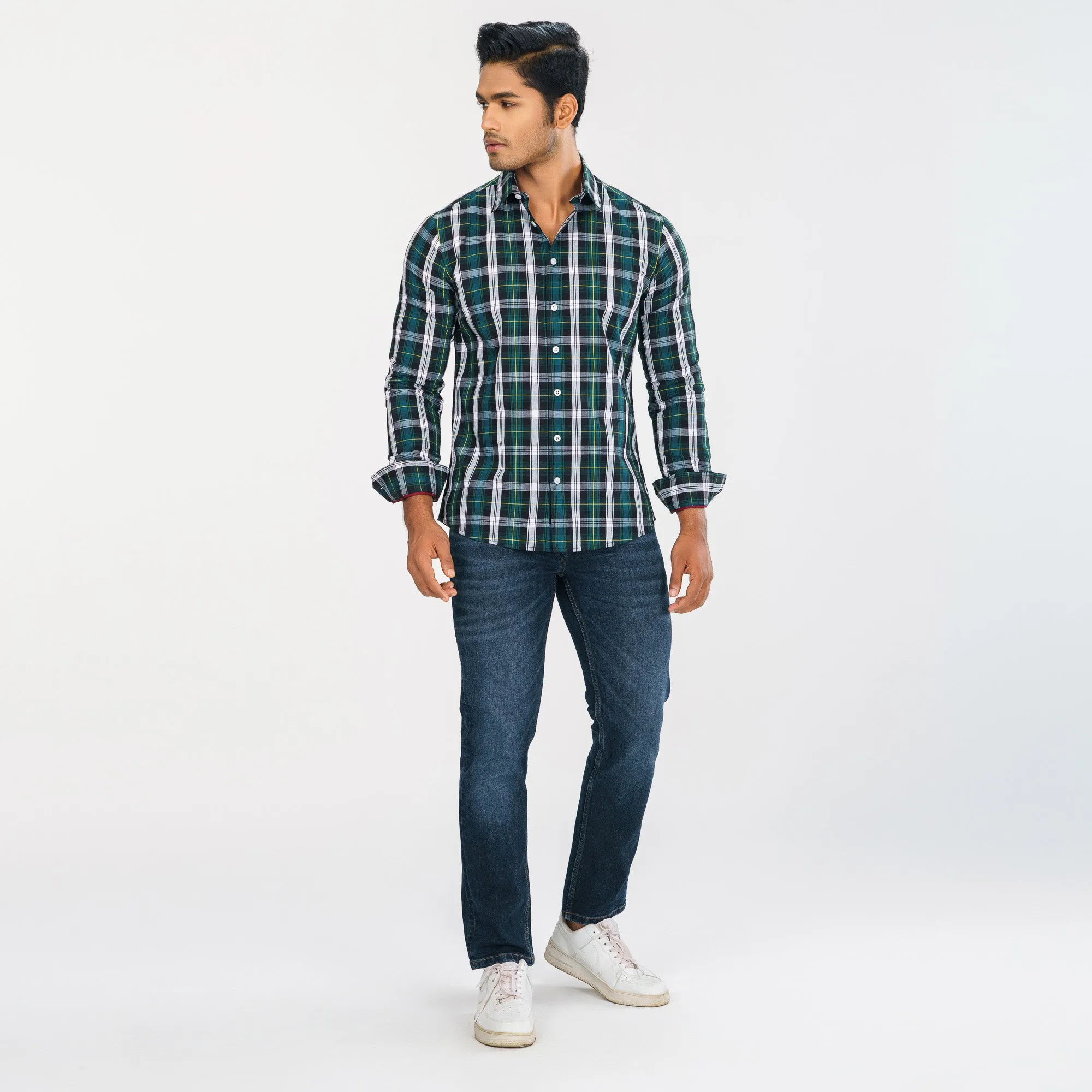 Mens Green Check Shirt