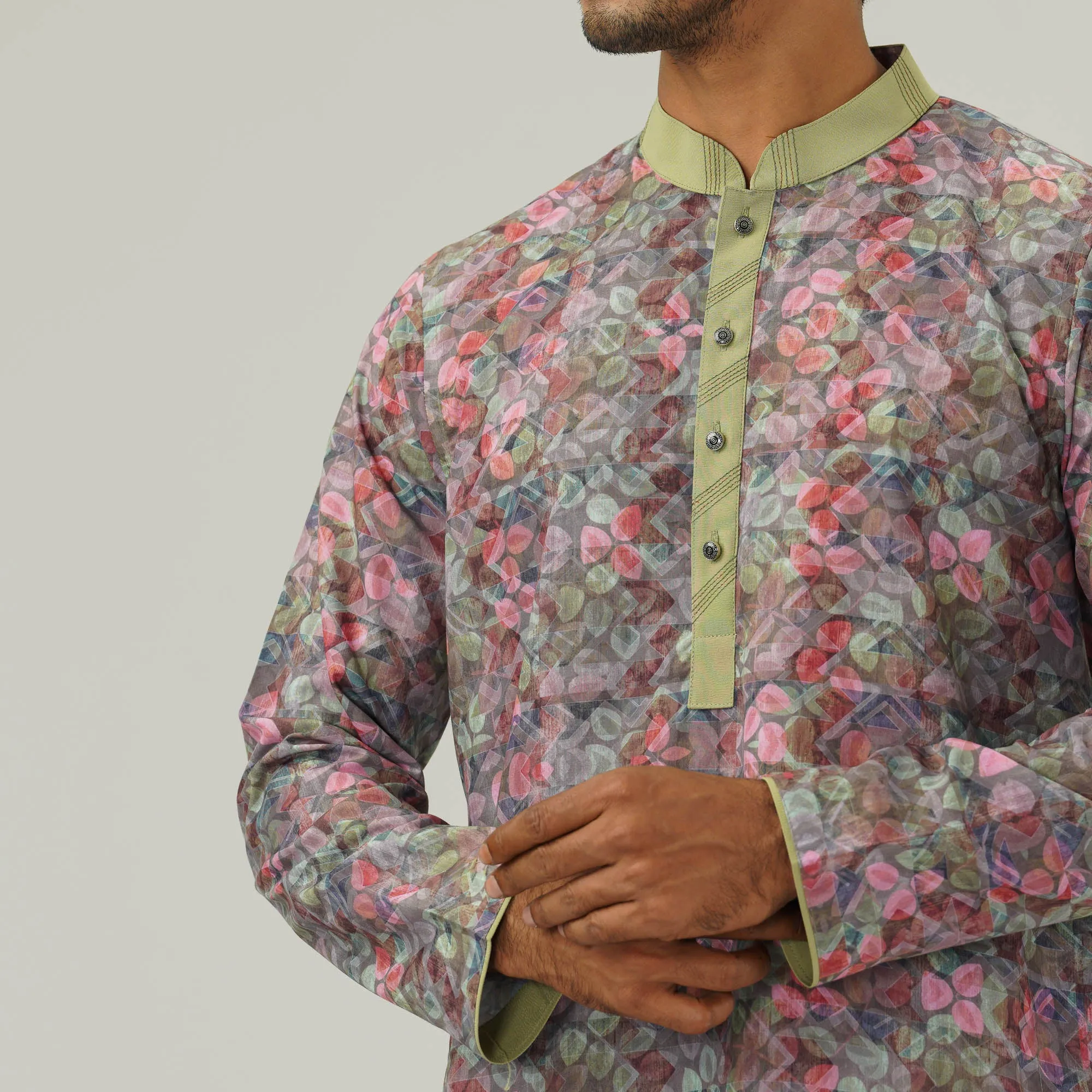 Mens Multi-color Basic Panjabi