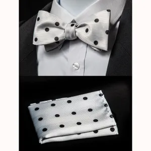 Men's Polka Dots Silk Self Bow Tie
