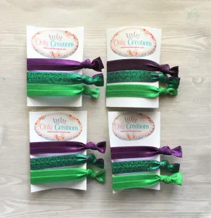 Mermaid Themed Hair Ties, Set of 4 Cards