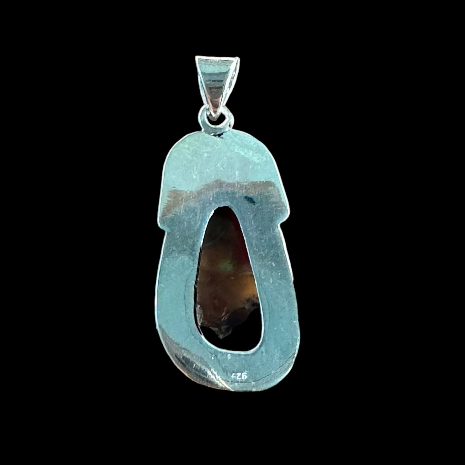 Mexican Fire Agate Solid 925 Sterling Silver Pendant