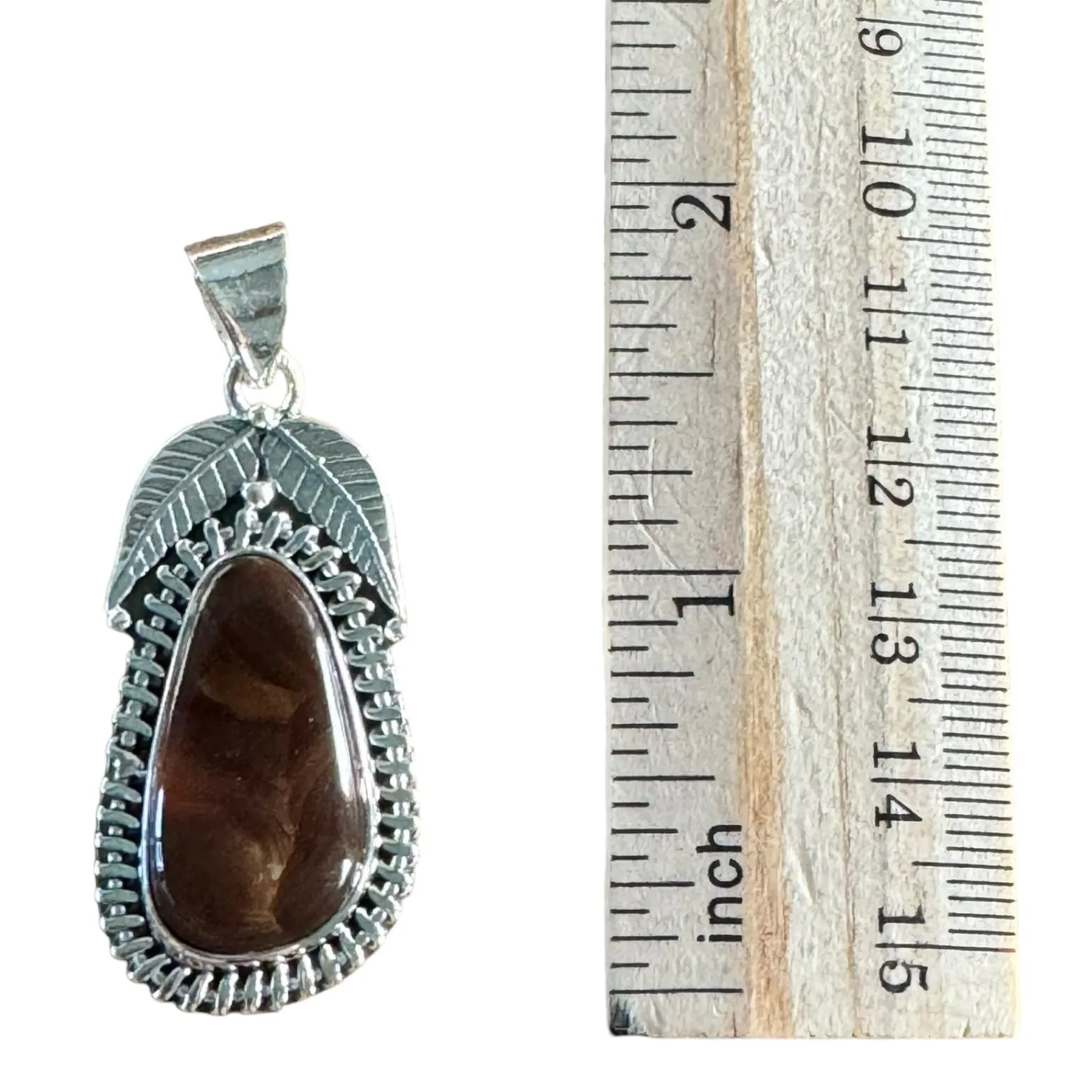 Mexican Fire Agate Solid 925 Sterling Silver Pendant