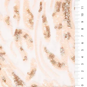 Miami Style Swirl Pattern Sequin Embroidered Knitted Fabric