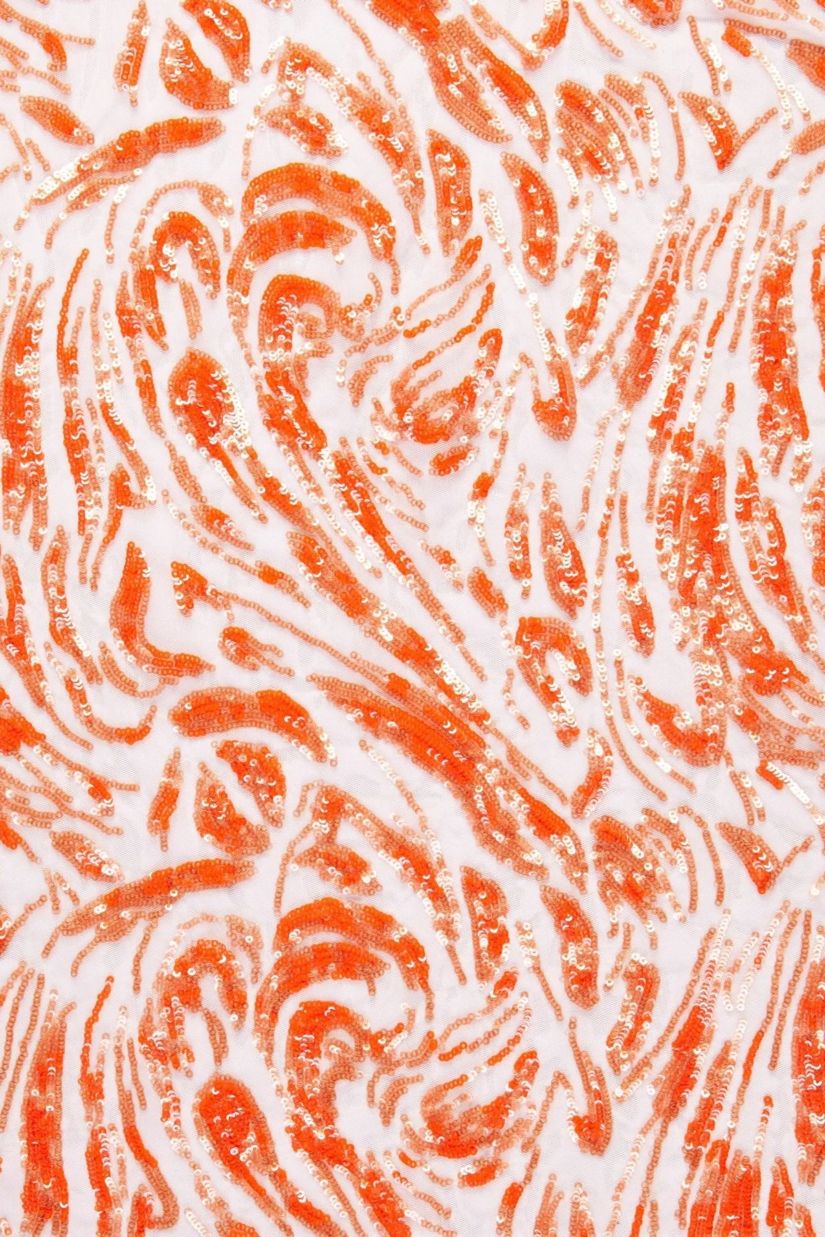 Miami Style Swirl Pattern Sequin Embroidered Knitted Fabric