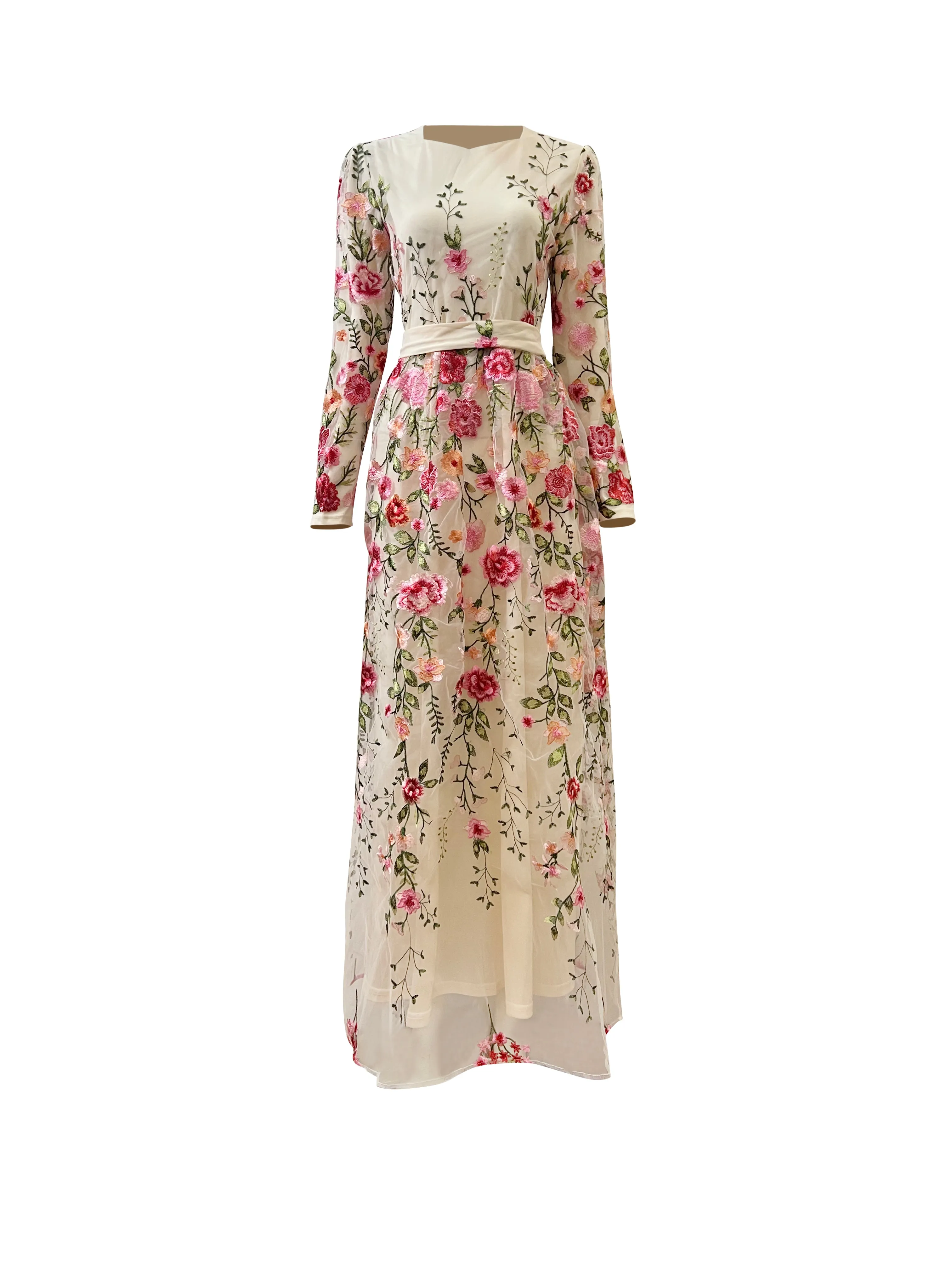 Mini Marseille Embroidered Maxi Gown