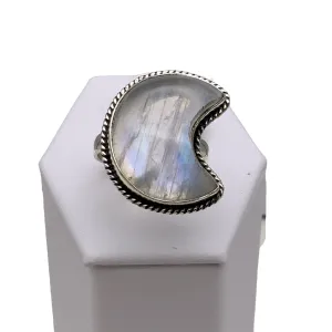 MOON Moonstone Solid 925 Sterling Silver Ring
