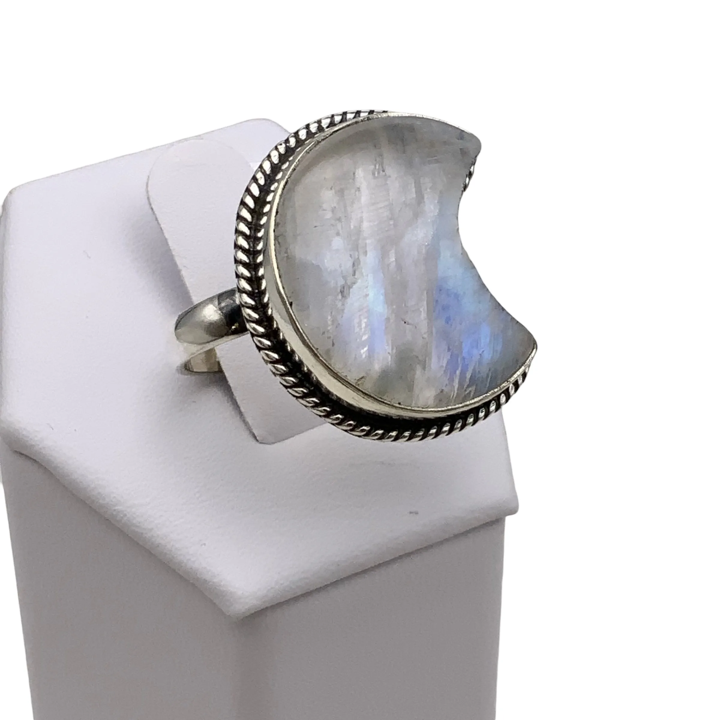 MOON Moonstone Solid 925 Sterling Silver Ring