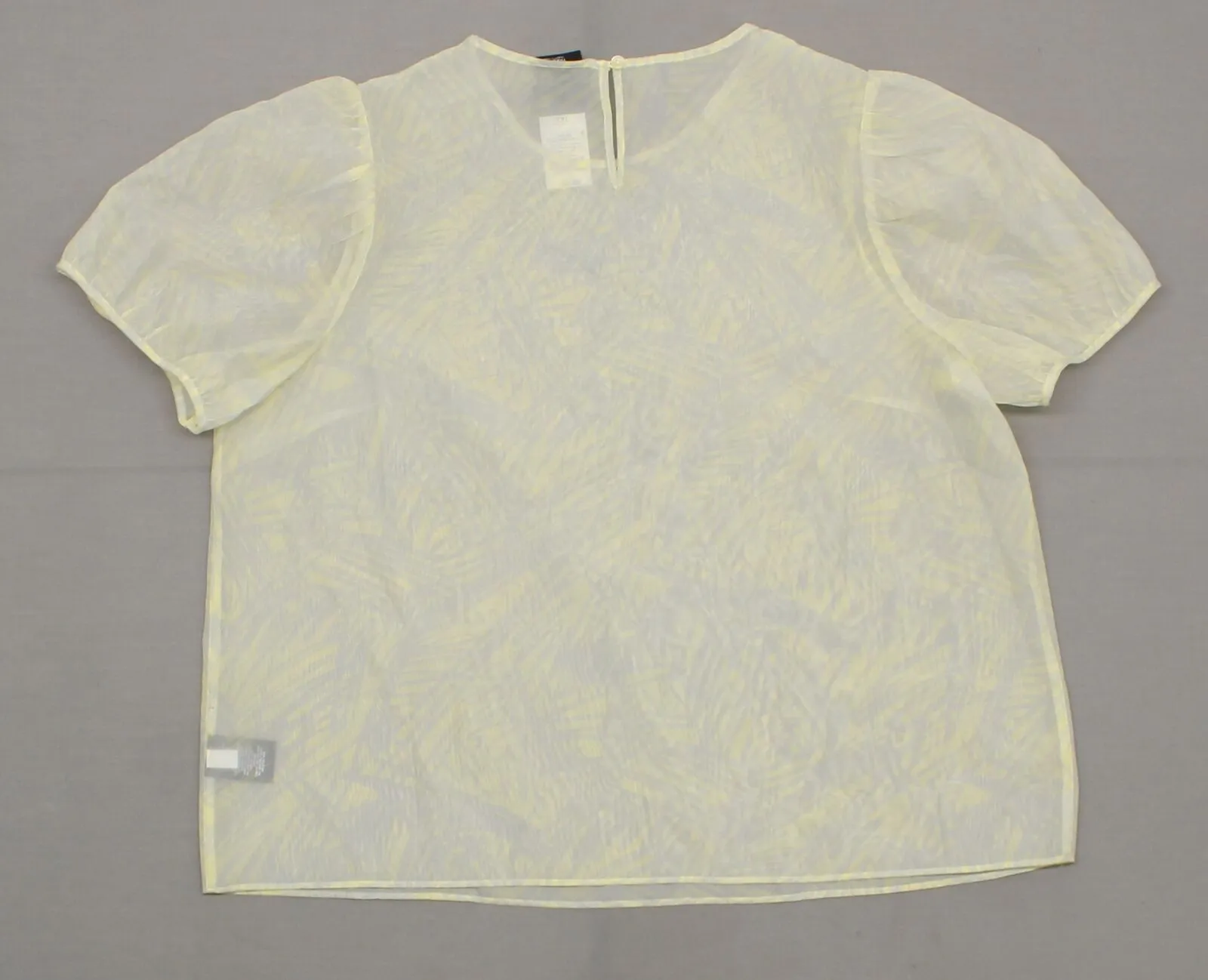 Mossimo Women's Sheer Patterned Short Puff Sleeve Blouse Shirt Top