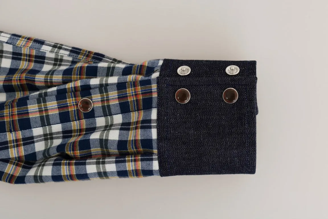 Multicolor Check Cotton Slim Fit Shirt