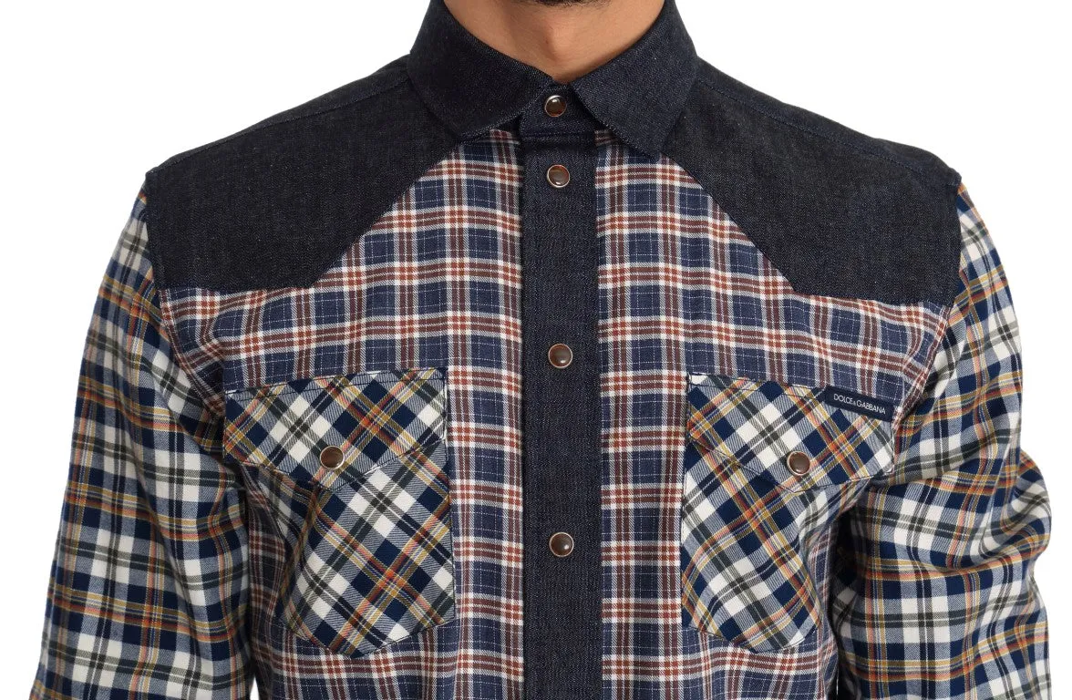 Multicolor Check Cotton Slim Fit Shirt