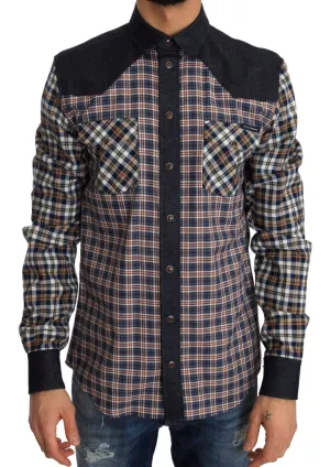 Multicolor Check Cotton Slim Fit Shirt