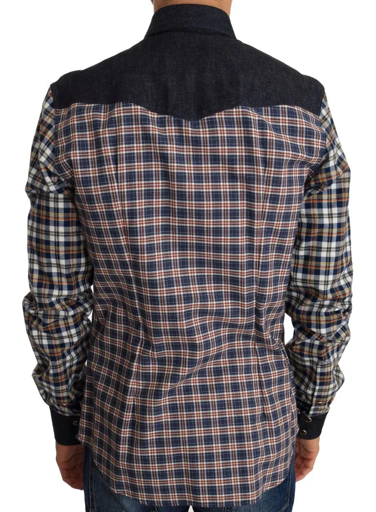 Multicolor Check Cotton Slim Fit Shirt