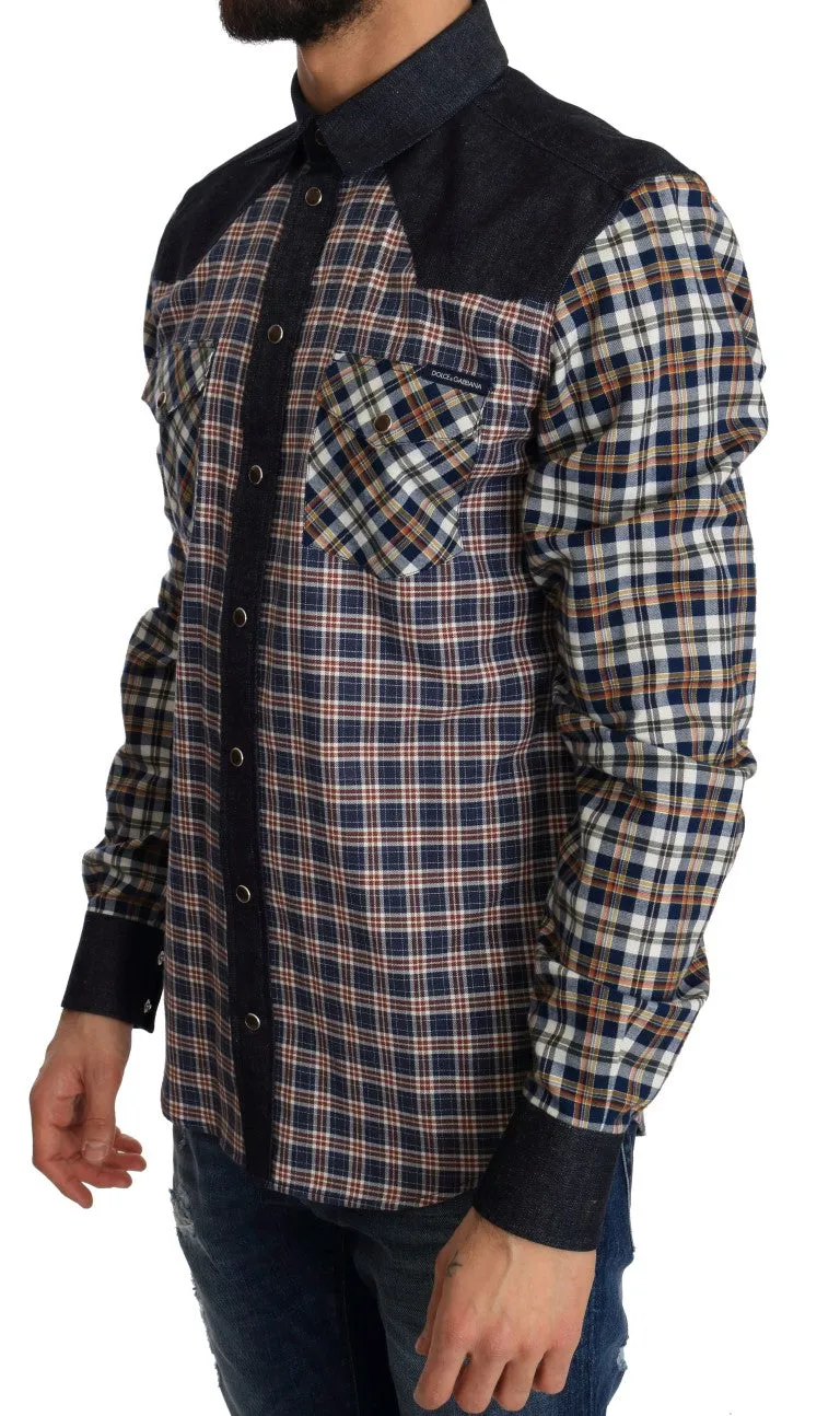 Multicolor Check Cotton Slim Fit Shirt