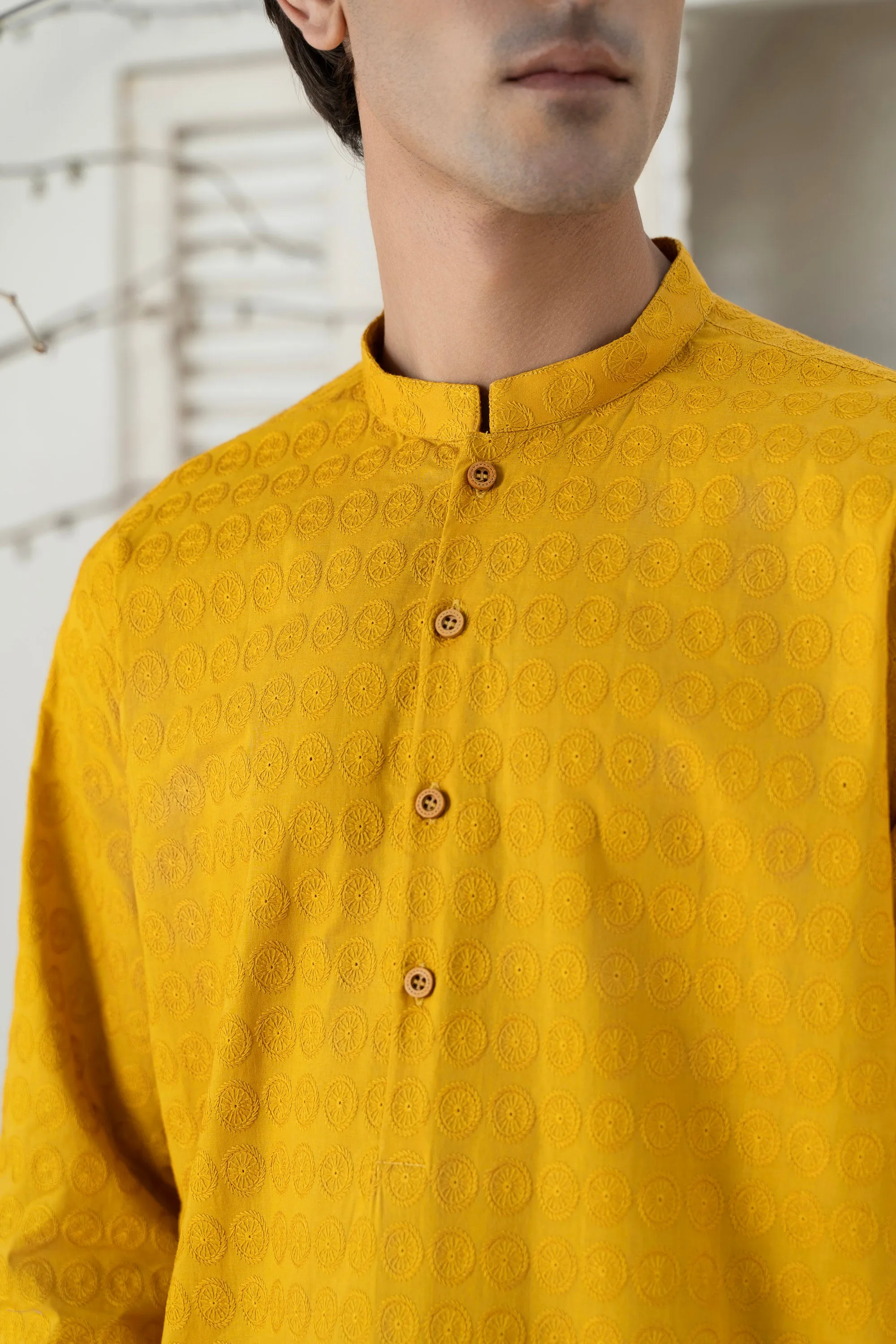 Mustard Gents' Kurta