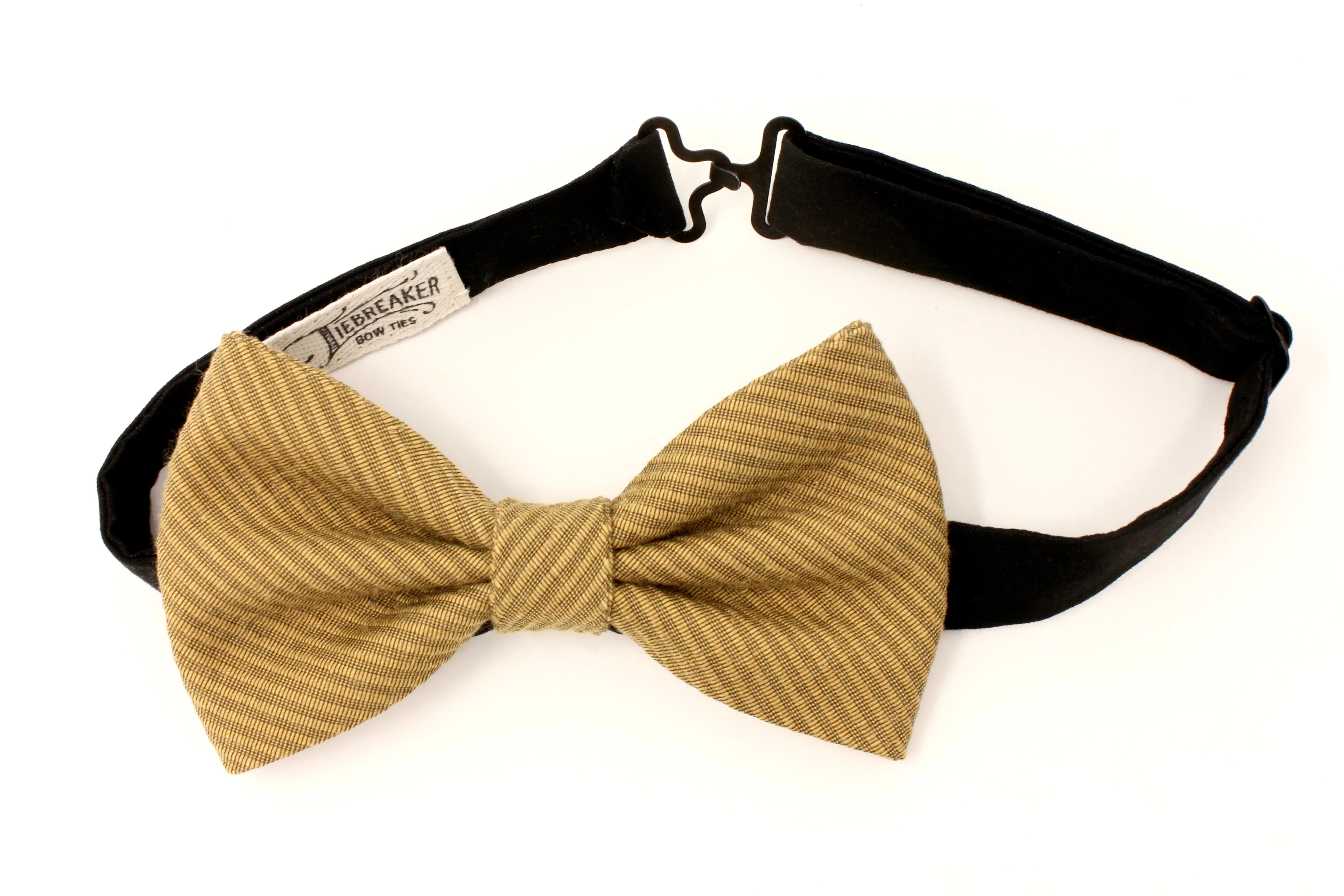 Mustard Gold & Black Bow Tie