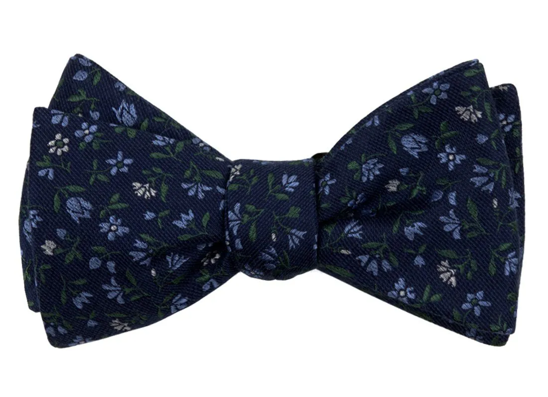 Navy Floral Acres Bow Tie