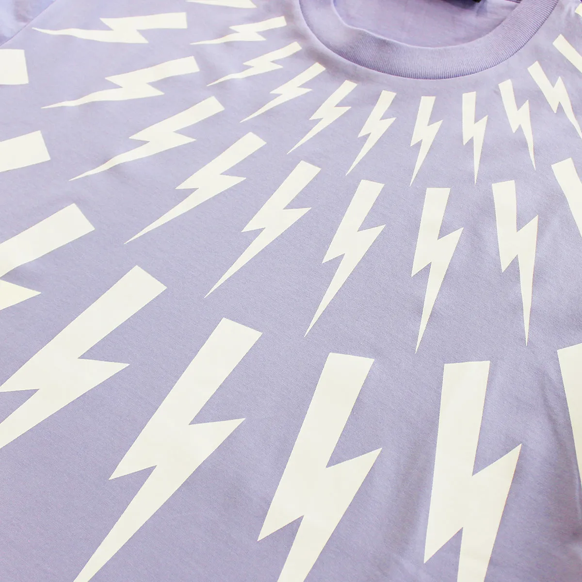 Neil Barrett - Fair-Isle Thunderbolt T-Shirt in Lilac